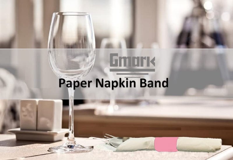 Gmark Paper Napkin Band Box of 2500, Paper Napkin Rings self Adhesive (Pink) GM1103 - Image 2